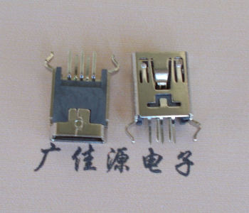 MINI USB5p母座直插彎腳